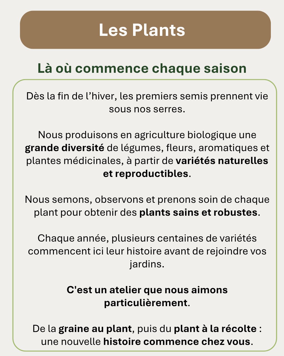 Les plants